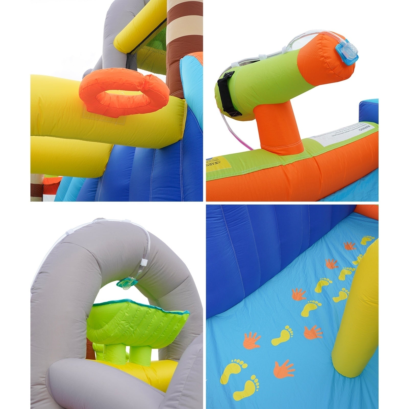 AirMyFun 12 Play Zones Inflatable Dual Water Slide Animal Theme Jumping Castle