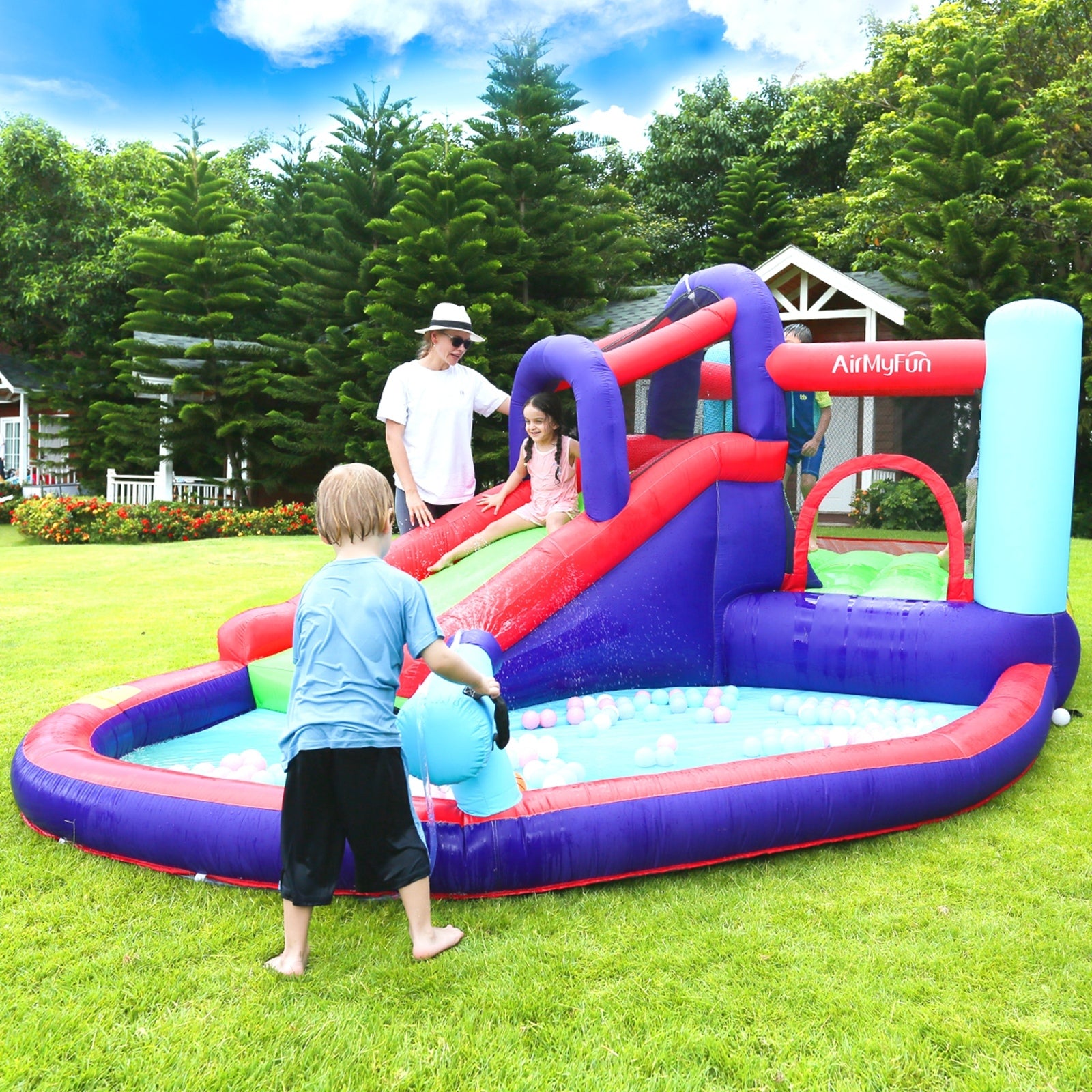 AirMyFun Inflatable Bounce House Water Slide Outdoor Jumping Castle Kids Toy