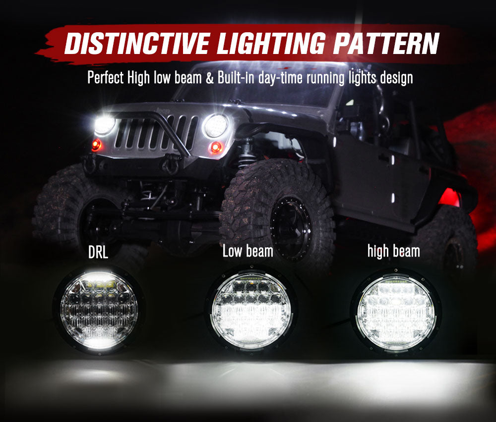 Lightfox JEEP Lighting 25000LM (High Beam)&12000LM(Low Beam) 200W/pair