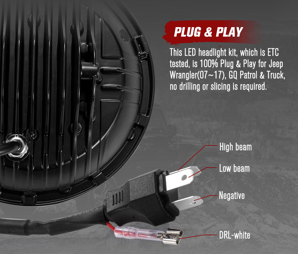 Lightfox JEEP Lighting 25000LM (High Beam)&12000LM(Low Beam) 200W/pair