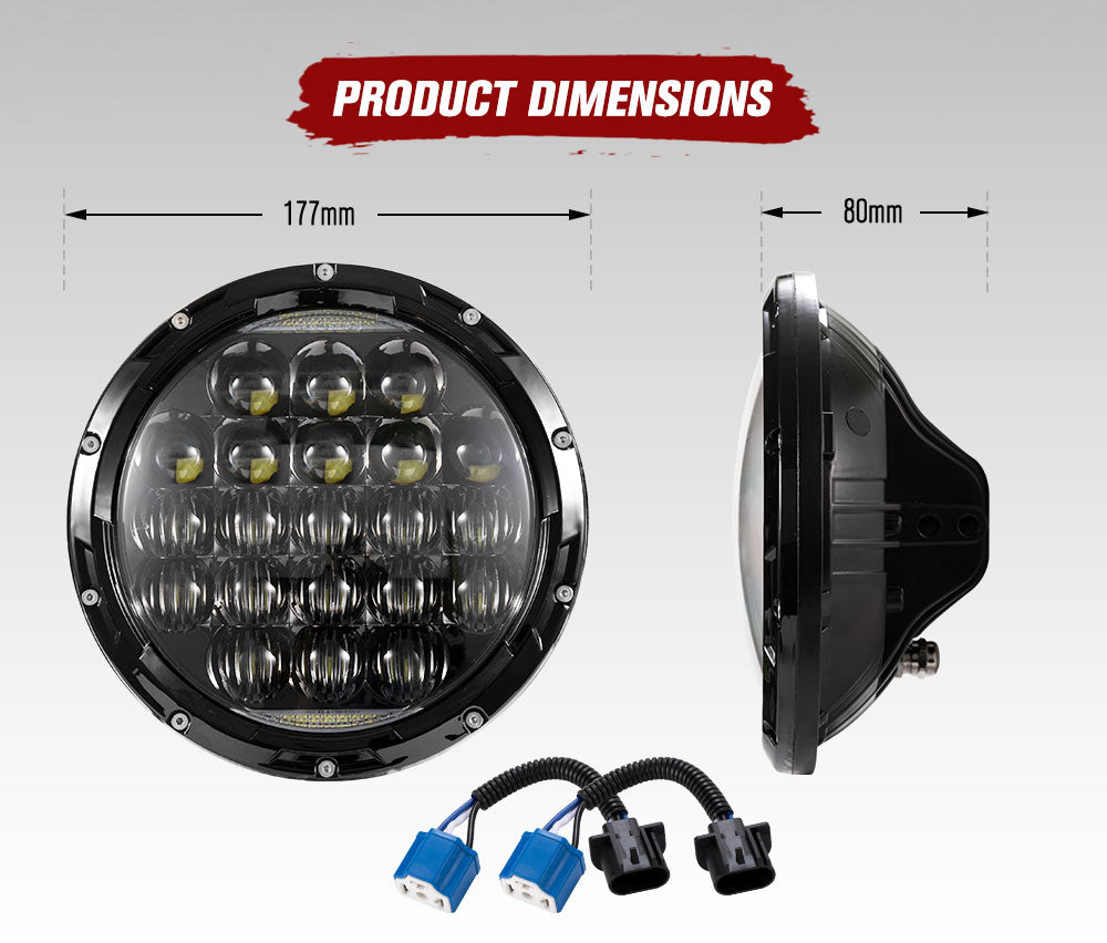 Lightfox JEEP Lighting 25000LM (High Beam)&12000LM(Low Beam) 200W/pair