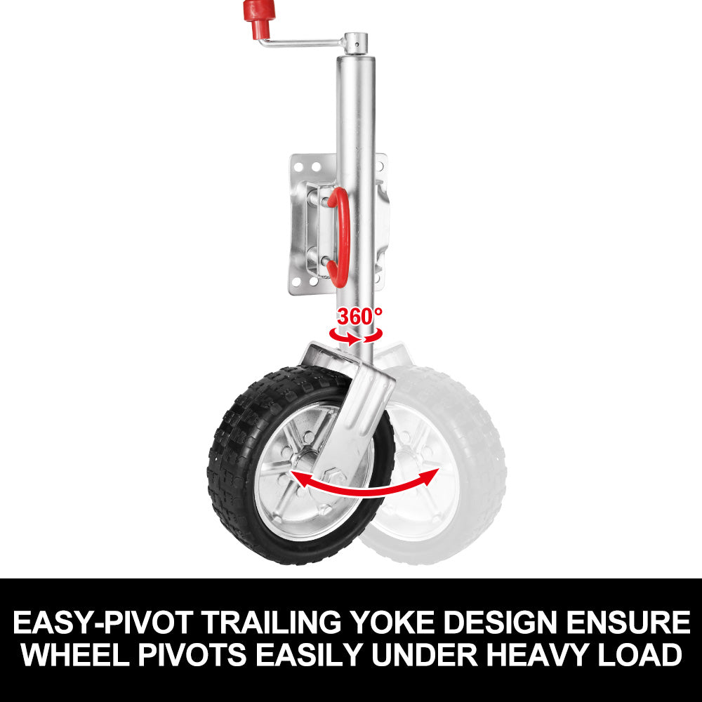 Jockey Wheel 10" Inch Swing Up Rubber Wheel 1000kg Caravan Boat Trailer