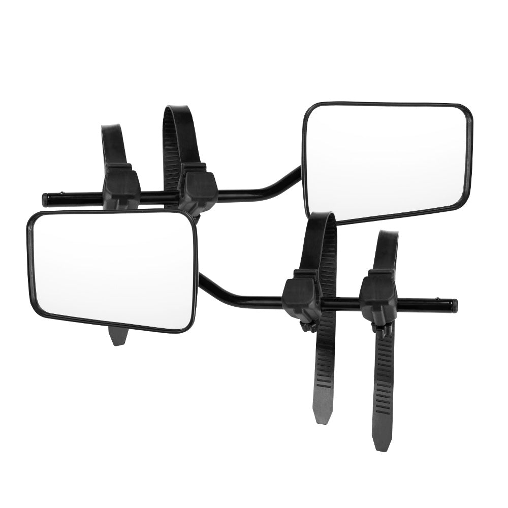 San Hima Pair Towing Mirrors Universal Multi Fit Clamp On 4X4 Caravan Trailer