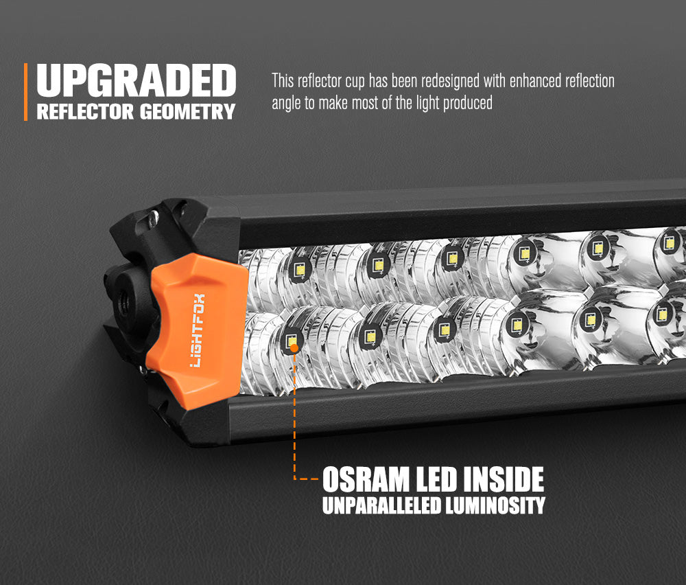 Lightfox 12" 20" 30" 40" Osram LED Light Bar Dual Rows Combo Beam Driving Lamp