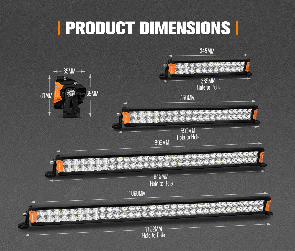 Lightfox 12" 20" 30" 40" Osram LED Light Bar Dual Rows Combo Beam Driving Lamp