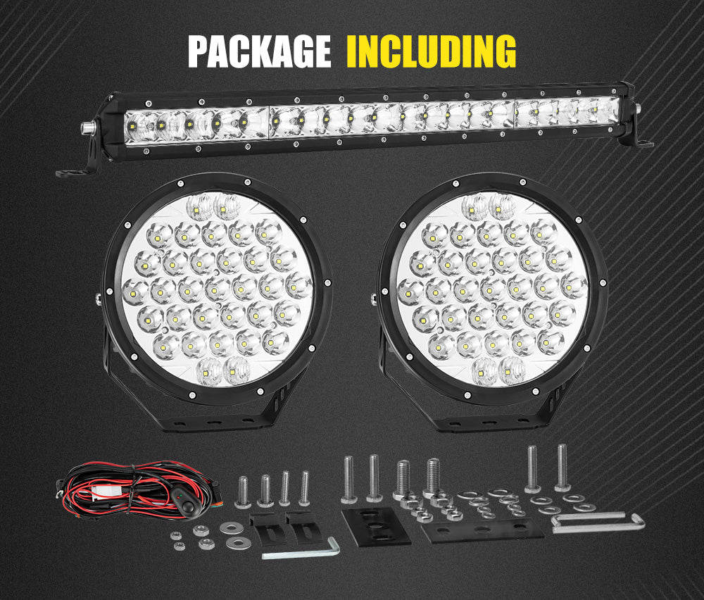 Lightfox 9inch Spot Light/ 20inch Light Bar LED Driving Light 1 Lux @