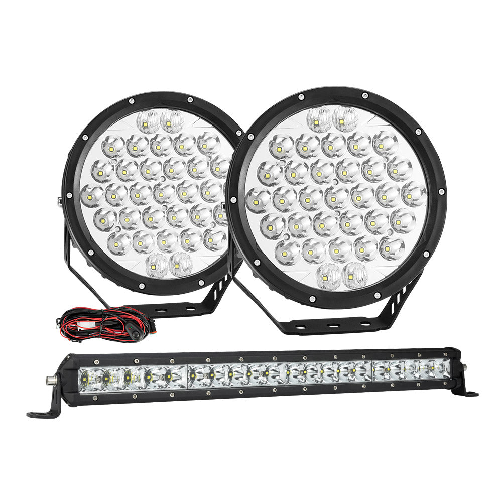 Lightfox 9inch Spot Light/ 20inch Light Bar LED Driving Light 1 Lux @