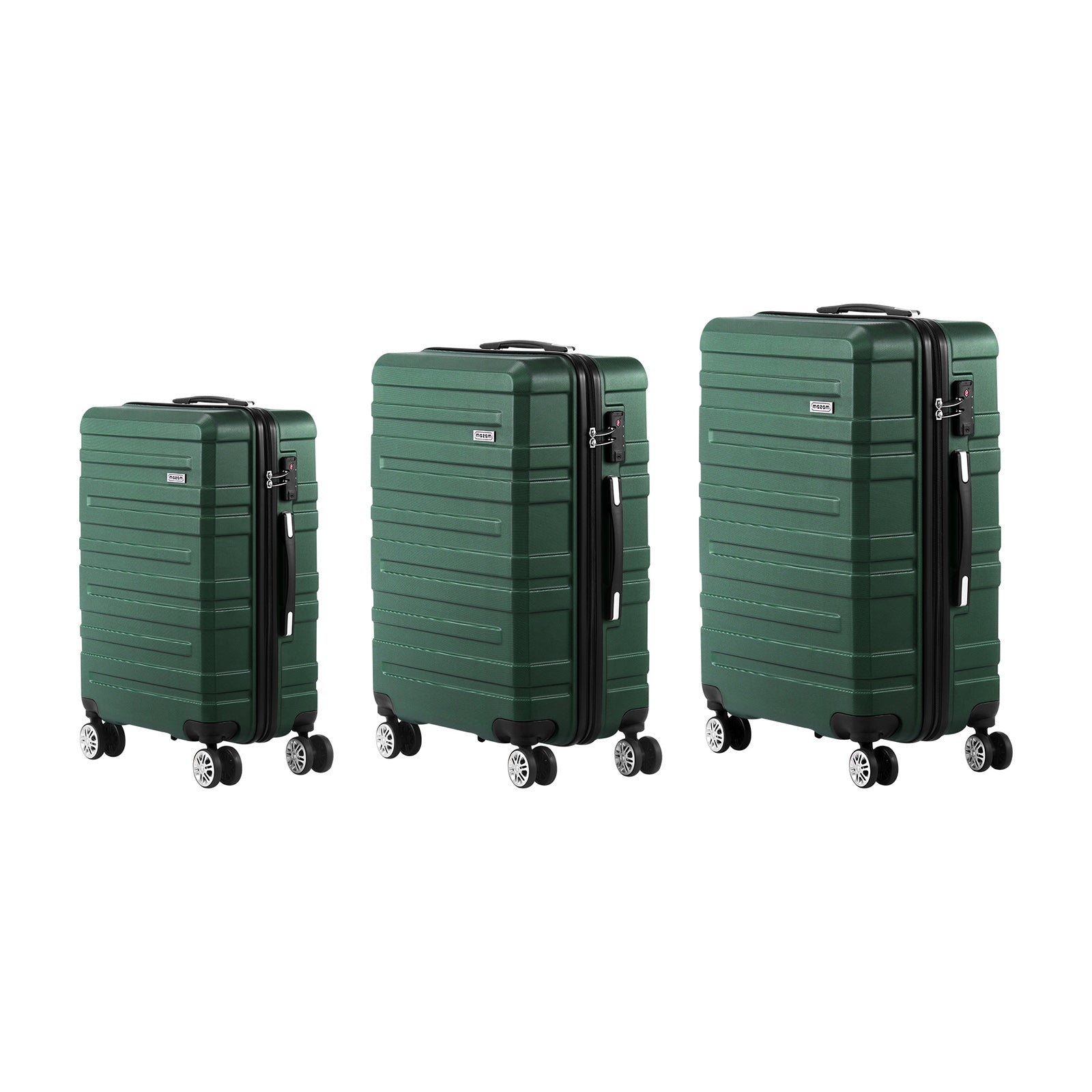 Mazam 3PCS Luggage Suitcase Trolley Set Travel TSA Lock Storage Hard Case Green