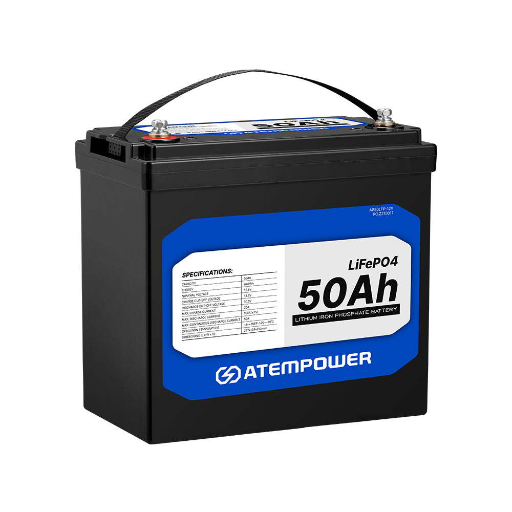 Atem Power 50Ah 12V LiFePO4 Lithium Battery