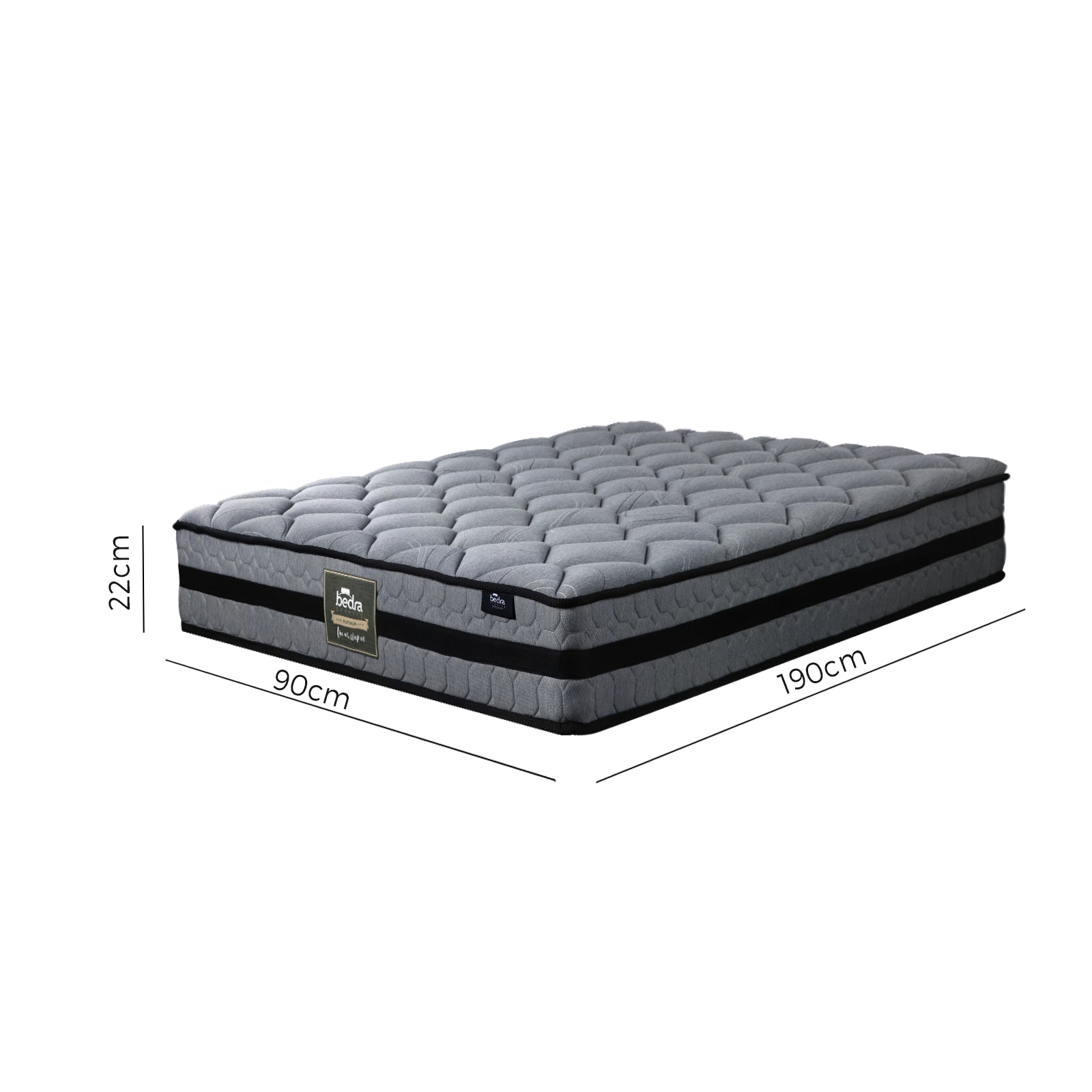 Bedra Single Mattress Bed Mattress 3D Mesh Fabric Firm Foam Spring 22cm 7-Zone