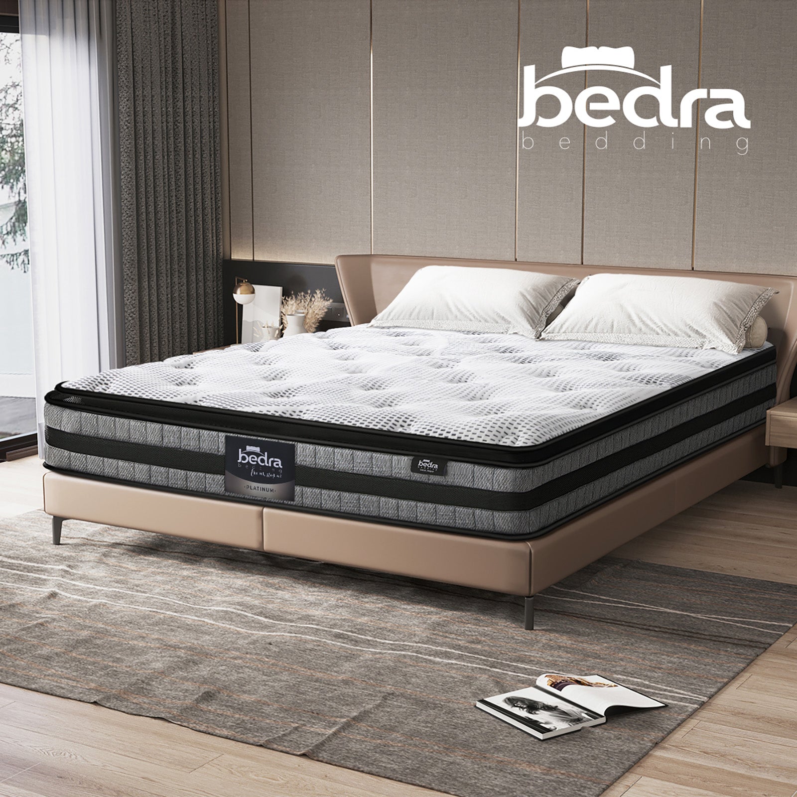 Bedra King Mattress Cool Gel Foam Bonnell Spring Luxury Pillow Top Bed 22cm