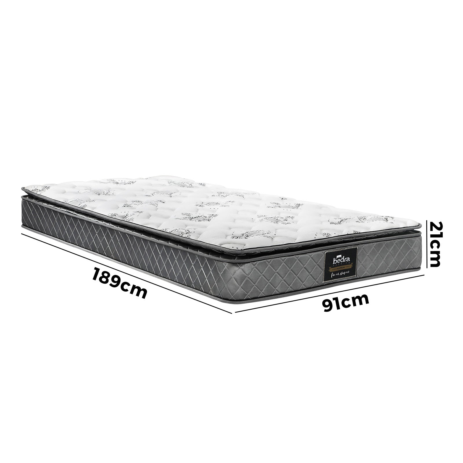 Bedra Single Mattress Breathable Luxury Bed Bonnell Spring Foam Medium 21cm