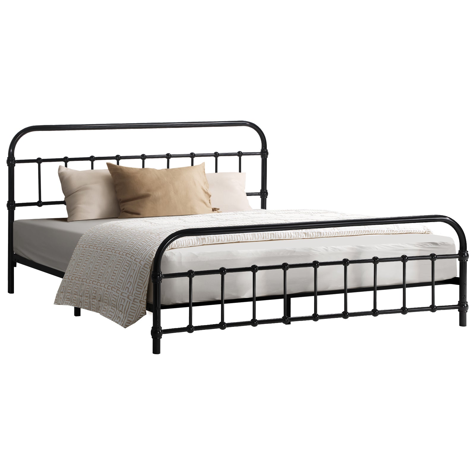 Oikiture Metal Bed Frame Double Size Bed Base Platform