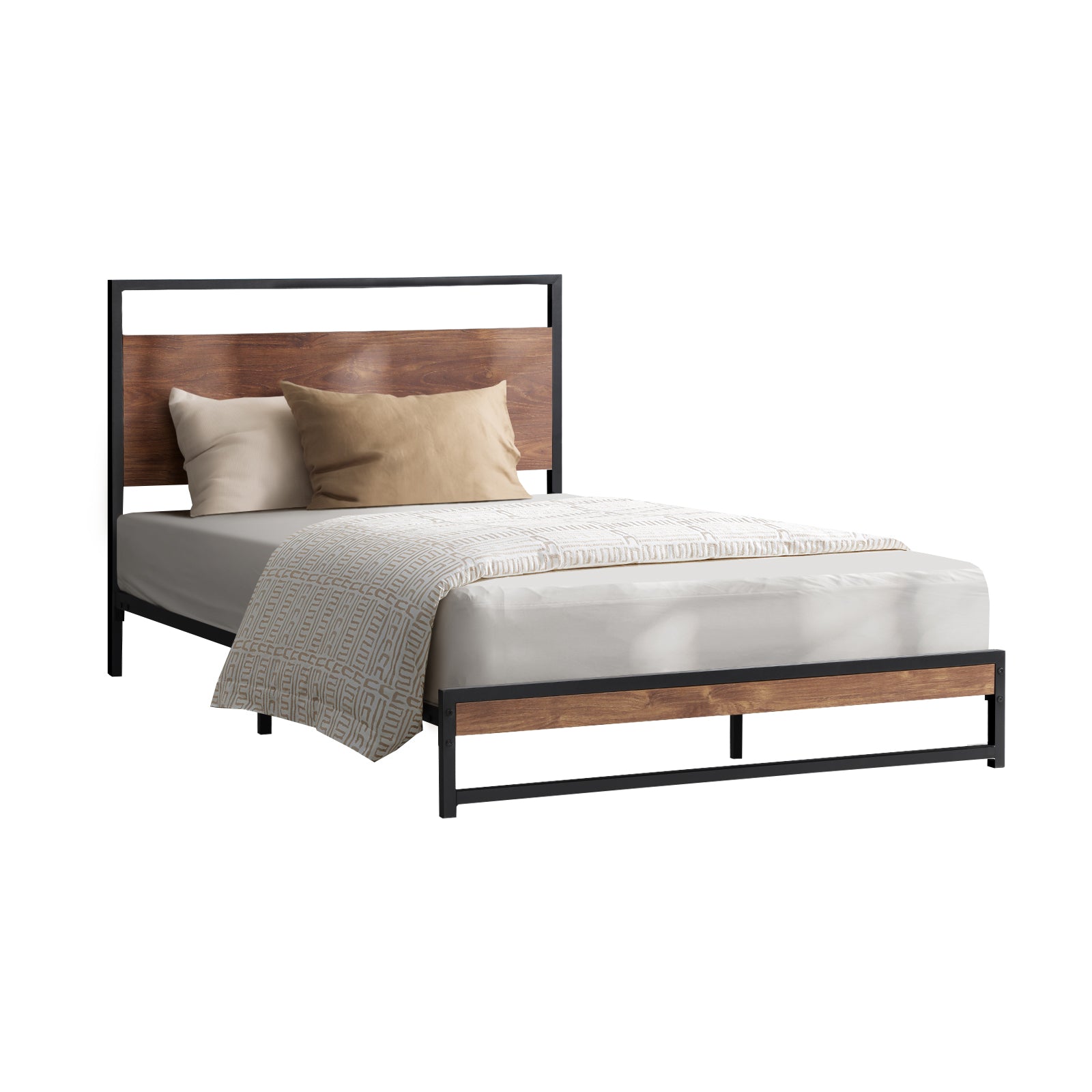 Oikiture Metal Bed Frame King Single Size Beds Base Platform Wood