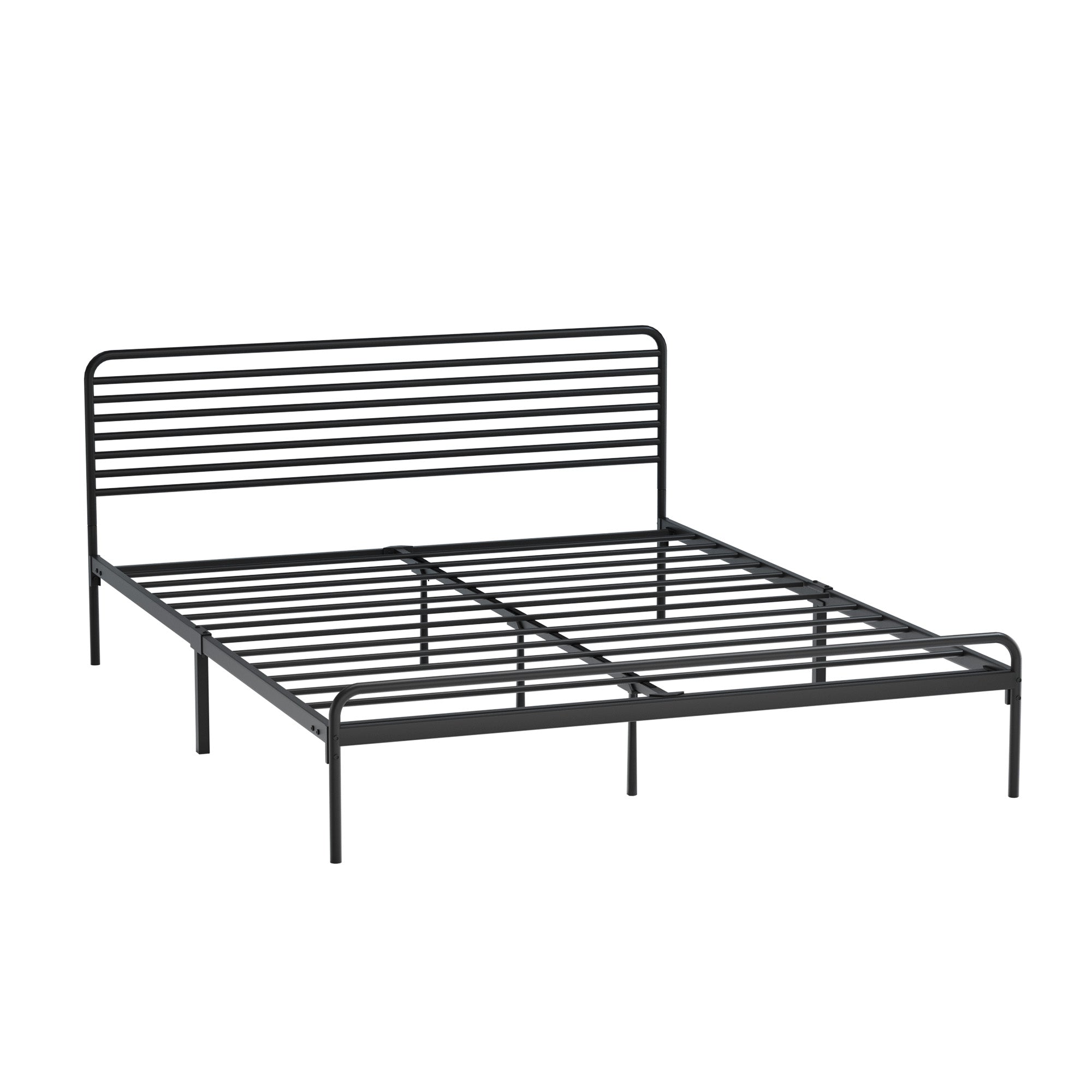 Oikiture Metal Bed Frame Queen Size Bed Base Platform