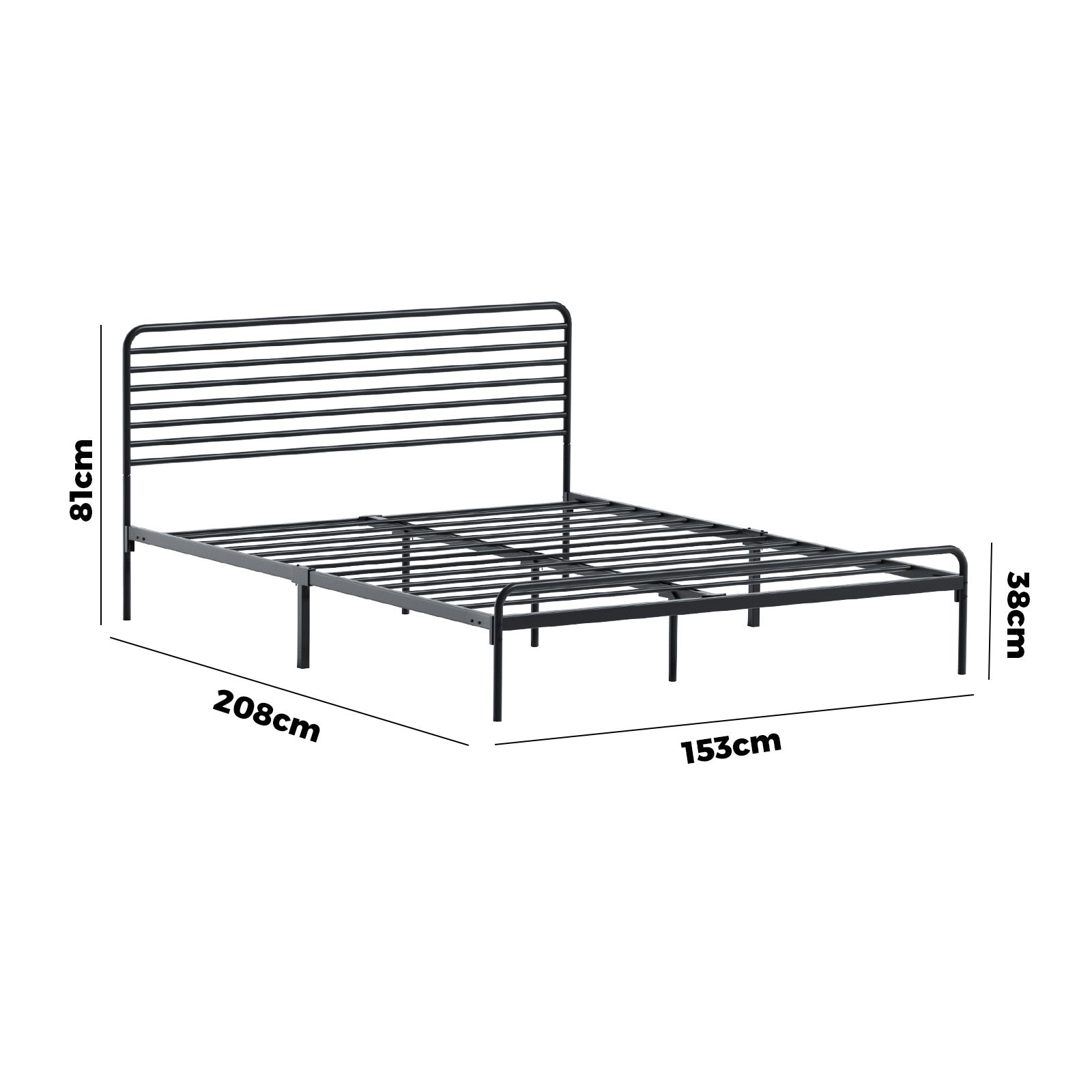 Oikiture Metal Bed Frame Queen Size Bed Base Platform