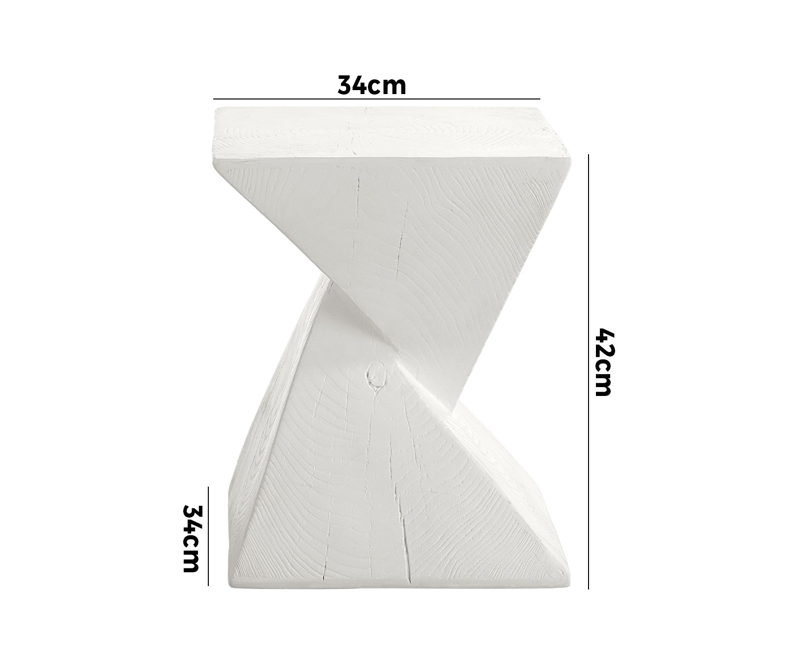 Oikiture Side Table Coffee Bedside End Stool Stand Terrazzo Stone Outdoor White