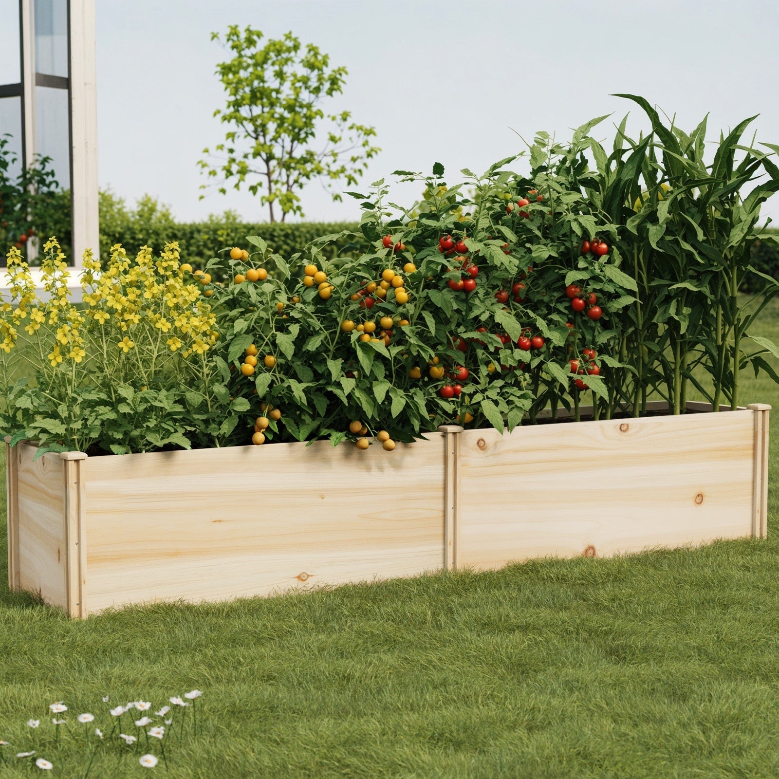 Livsip Garden Bed 240x45x45cm Raised Wooden Planter Box Container Growing Plant