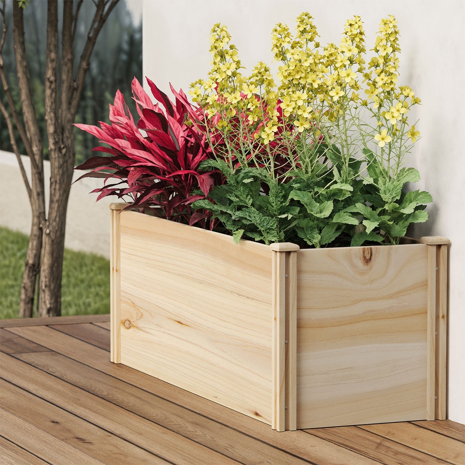 Livsip Garden Bed 240x45x45cm Raised Wooden Planter Box Container Growing Plant