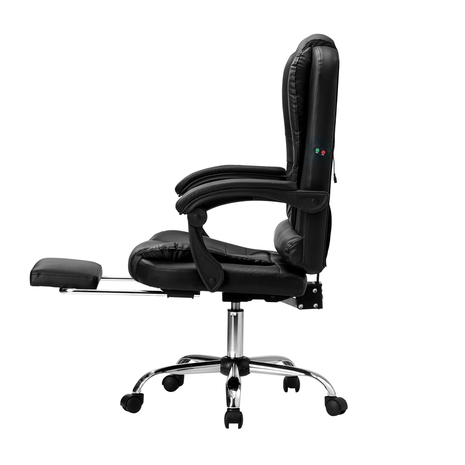 Oikiture Massage Office Chair Executive Gaming Racing Chairs PU w/Footrest Black