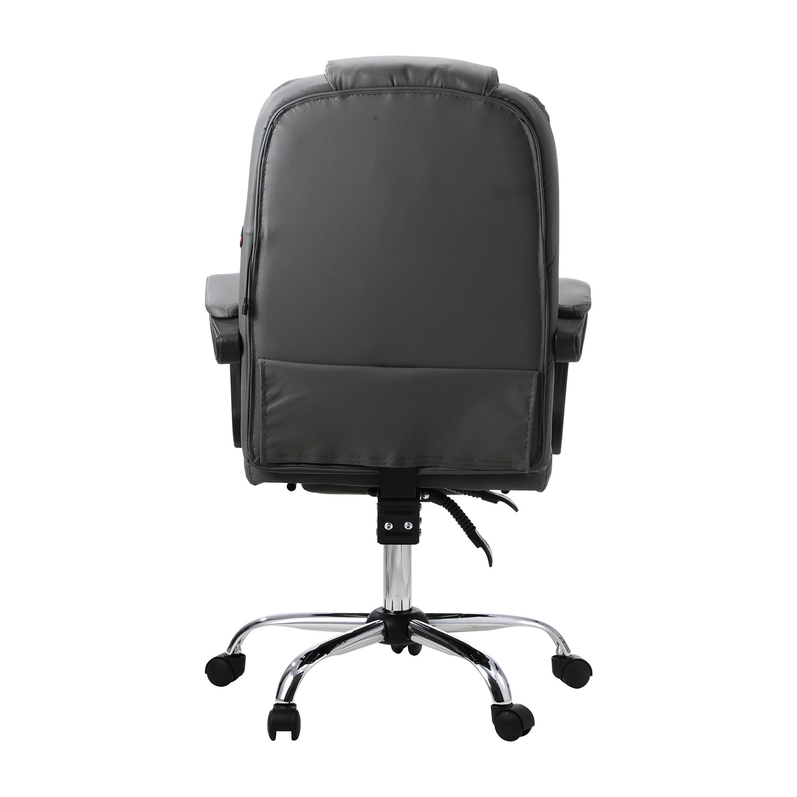 Oikiture Massage Office Chair Executive Gaming Racing Chairs PU w/ Footrest Grey