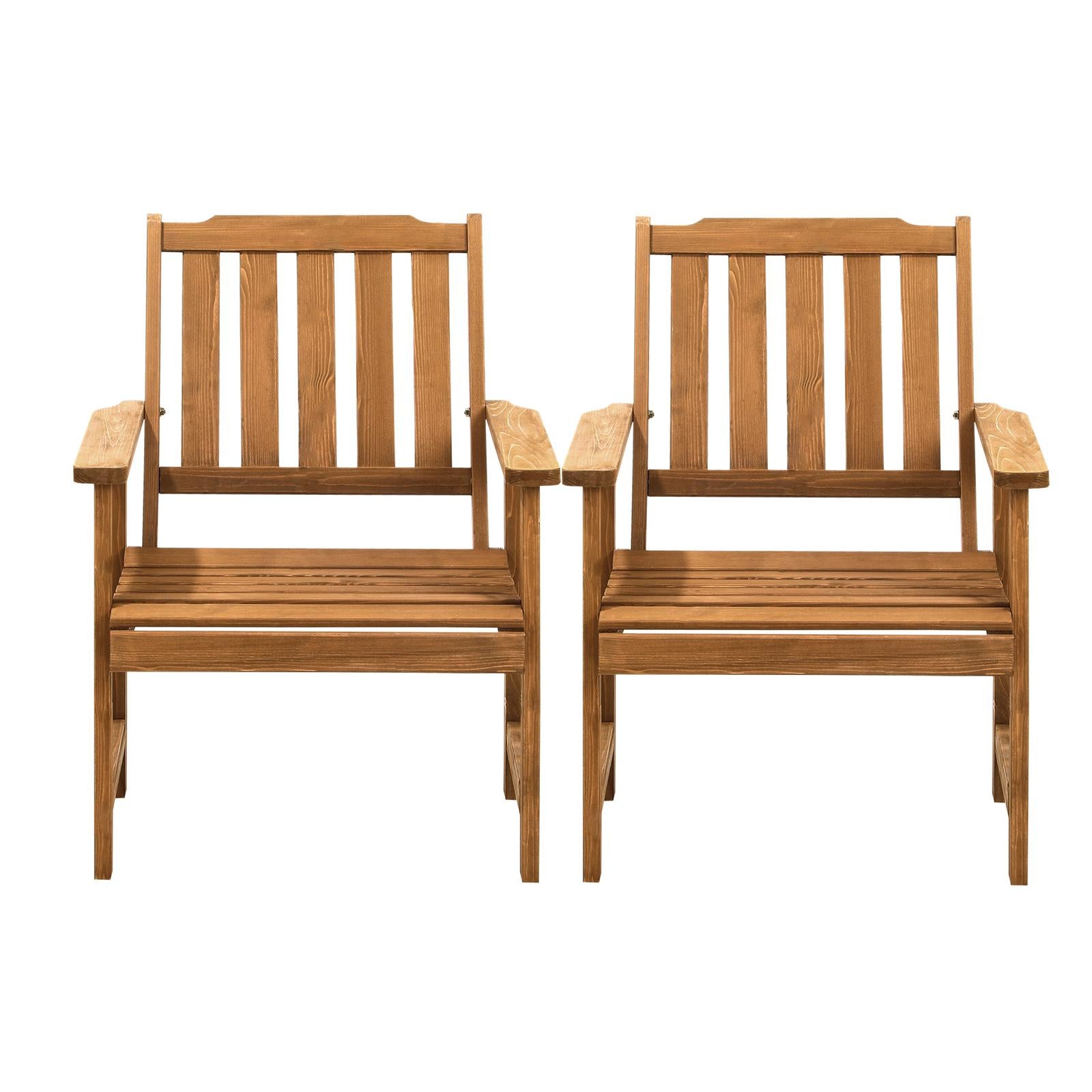 Livsip Outdoor Armchair Wooden Patio Furniture Set of 2 Chairs Set Garden Seat