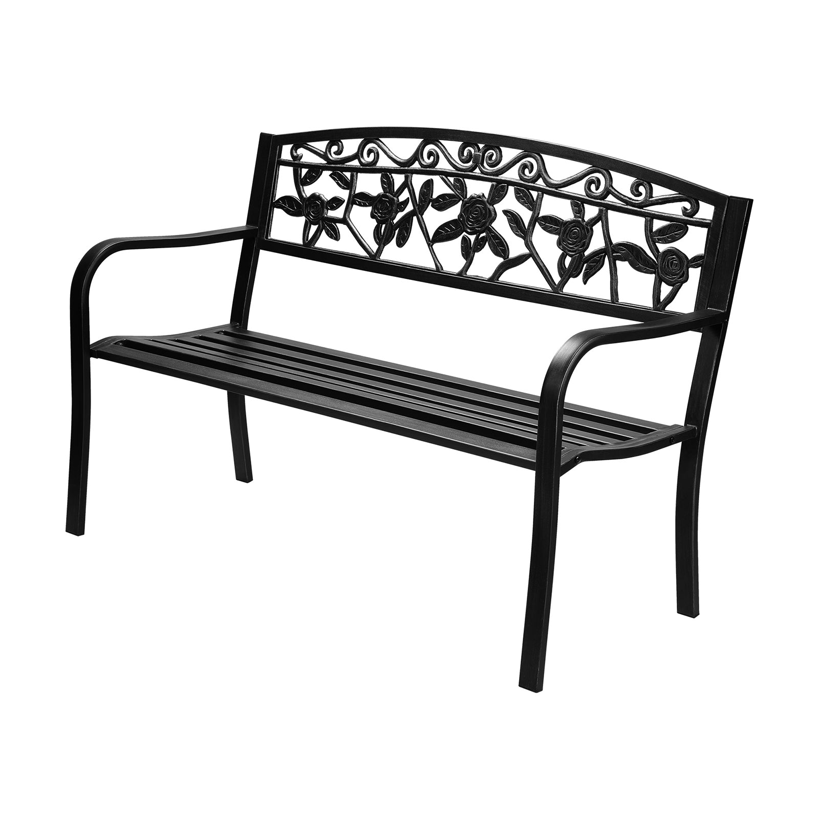 Livsip Garden Bench Seat Outdoor Furniture Patio Park Backyard Chair Black