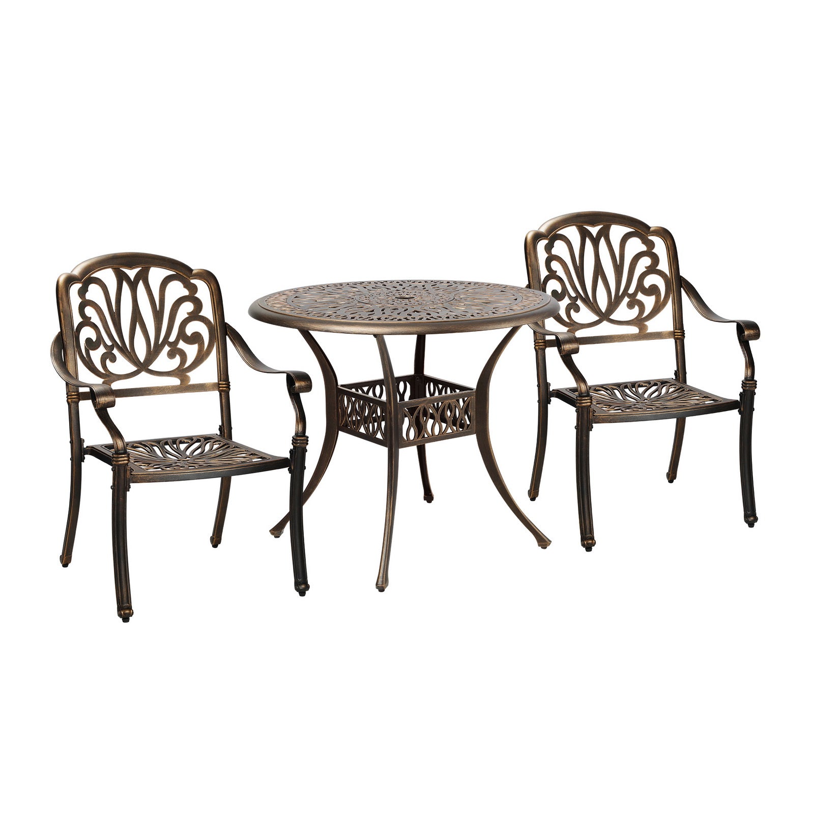 Livsip Bistro Set Outdoor Cast Aluminium Table Chair Set 3 Piece Patio Furniture