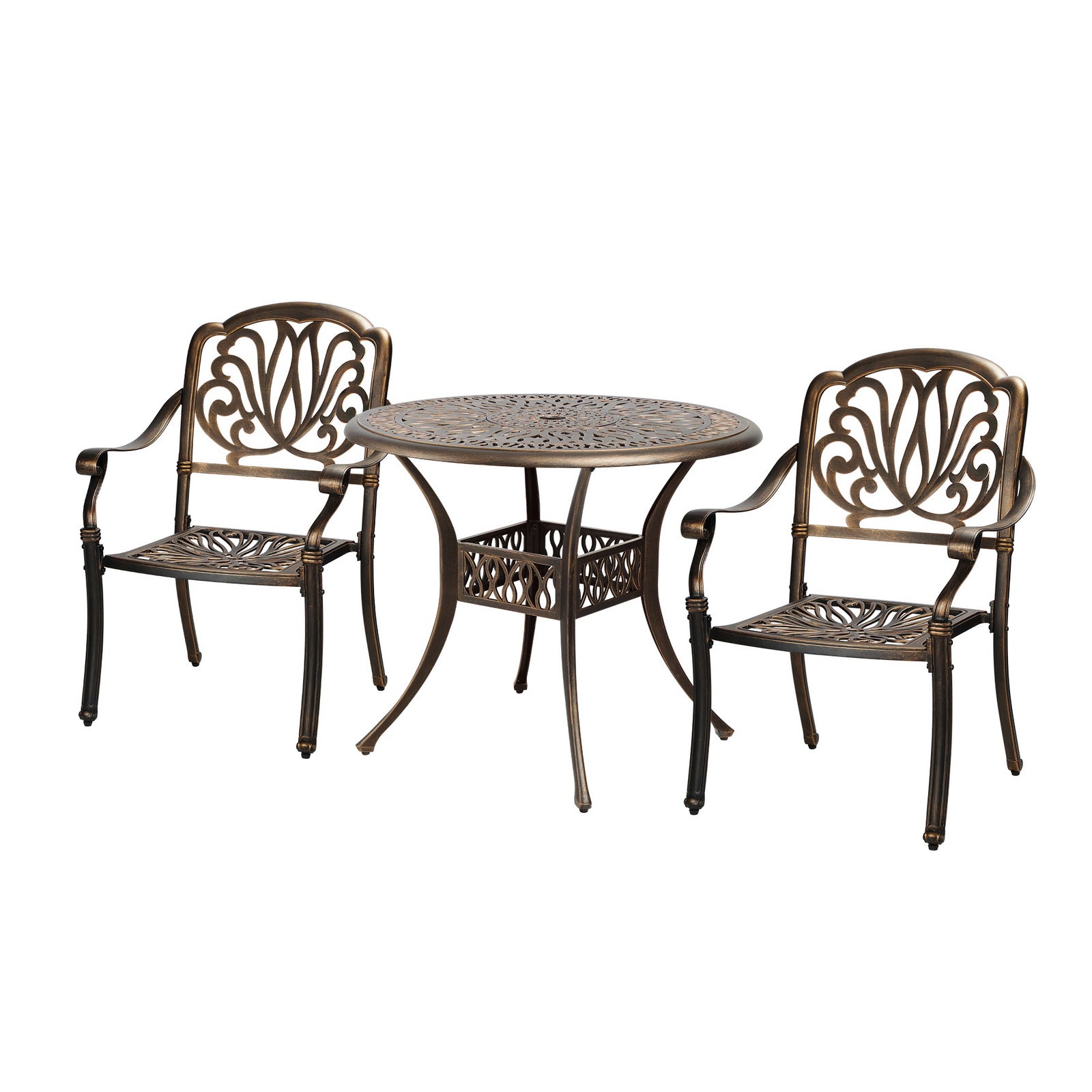 Livsip Bistro Set Outdoor Cast Aluminium Table Chair Set 3 Piece Patio Furniture