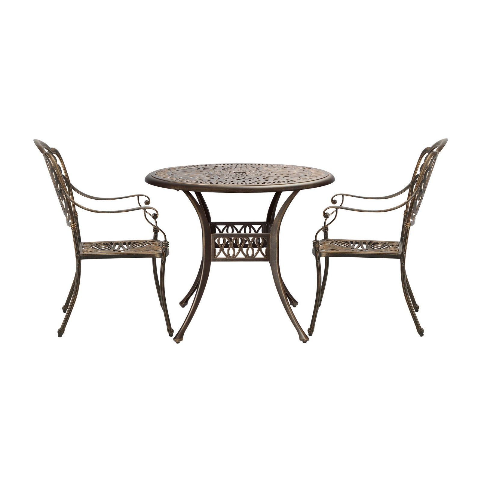 Livsip Bistro Set Outdoor Cast Aluminium Table Chair Set 3 Piece Patio Furniture