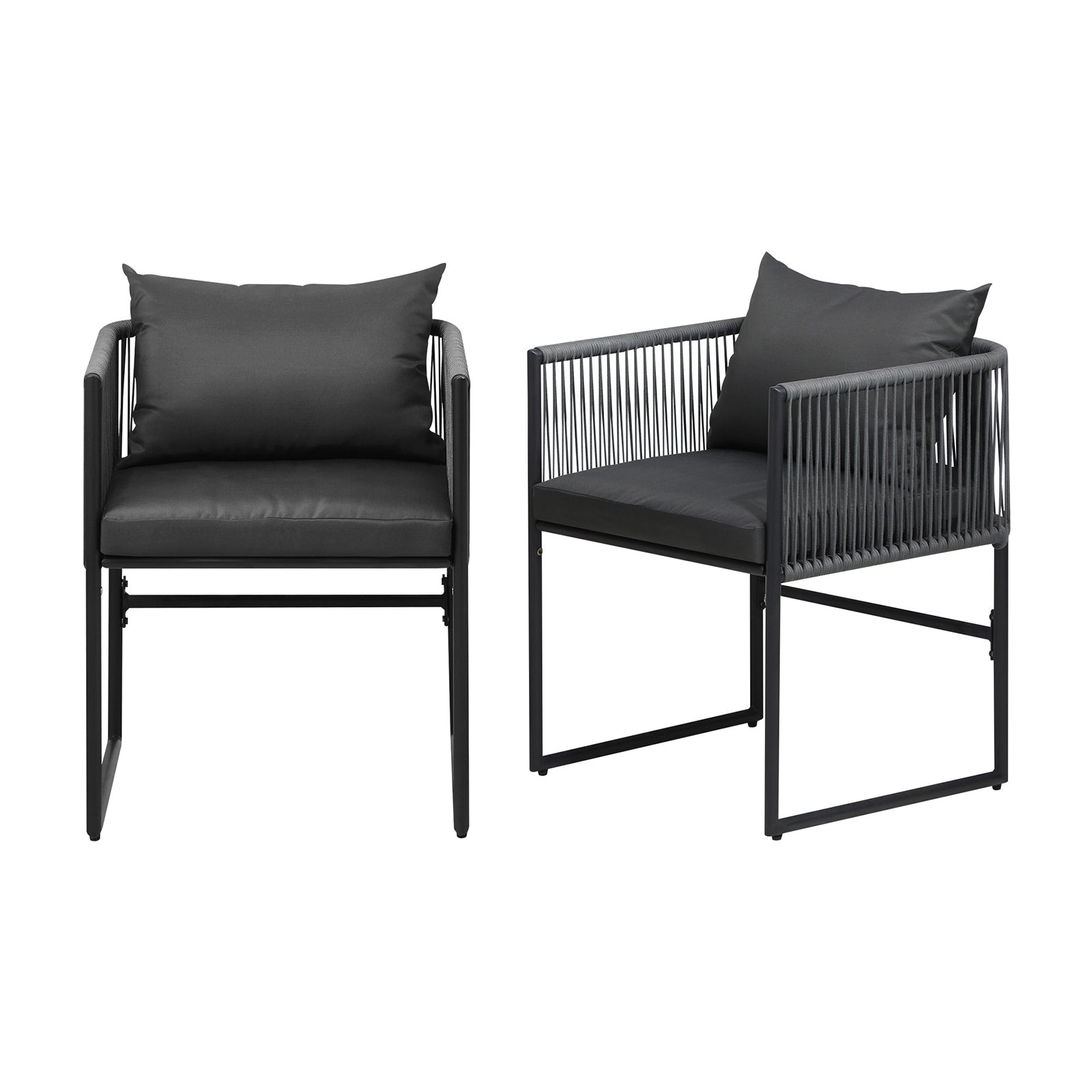 Livsip Outdoor Dining Chairs Furniture 2 Piece Lounge Patio Garden Set Grey