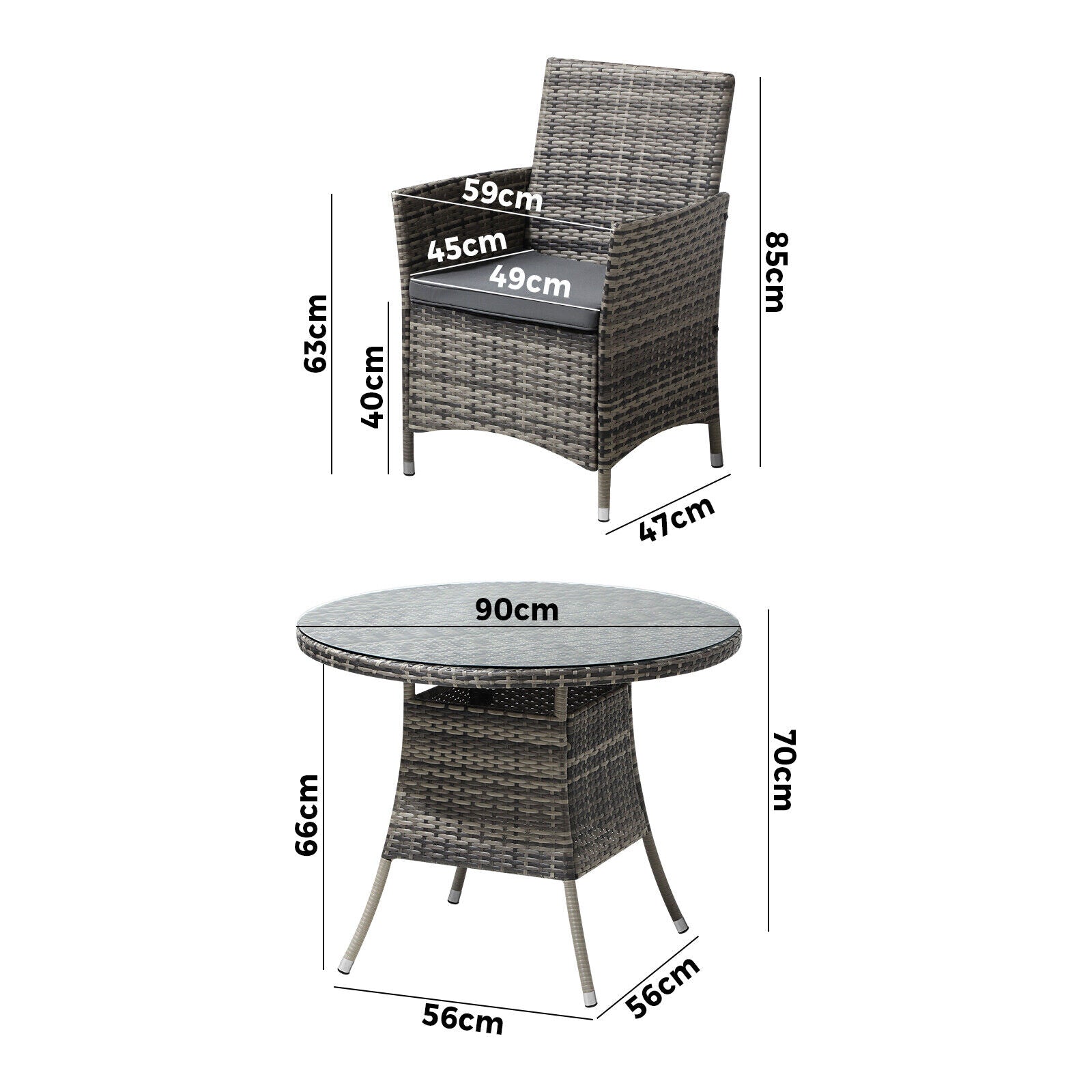 Livsip Outdoor Dining Set Table & Chairs 5PCS Patio Furniture Lounge Setting