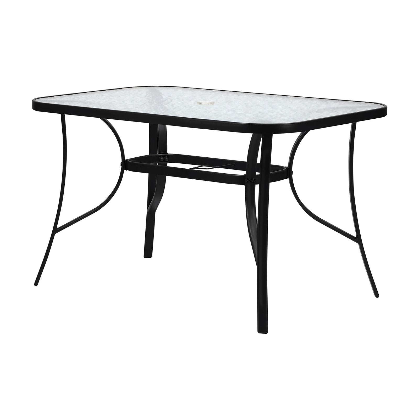 Livsip 120cm Outdoor Dining Glass Table Rectangle Patio Furniture Lounge Bistro