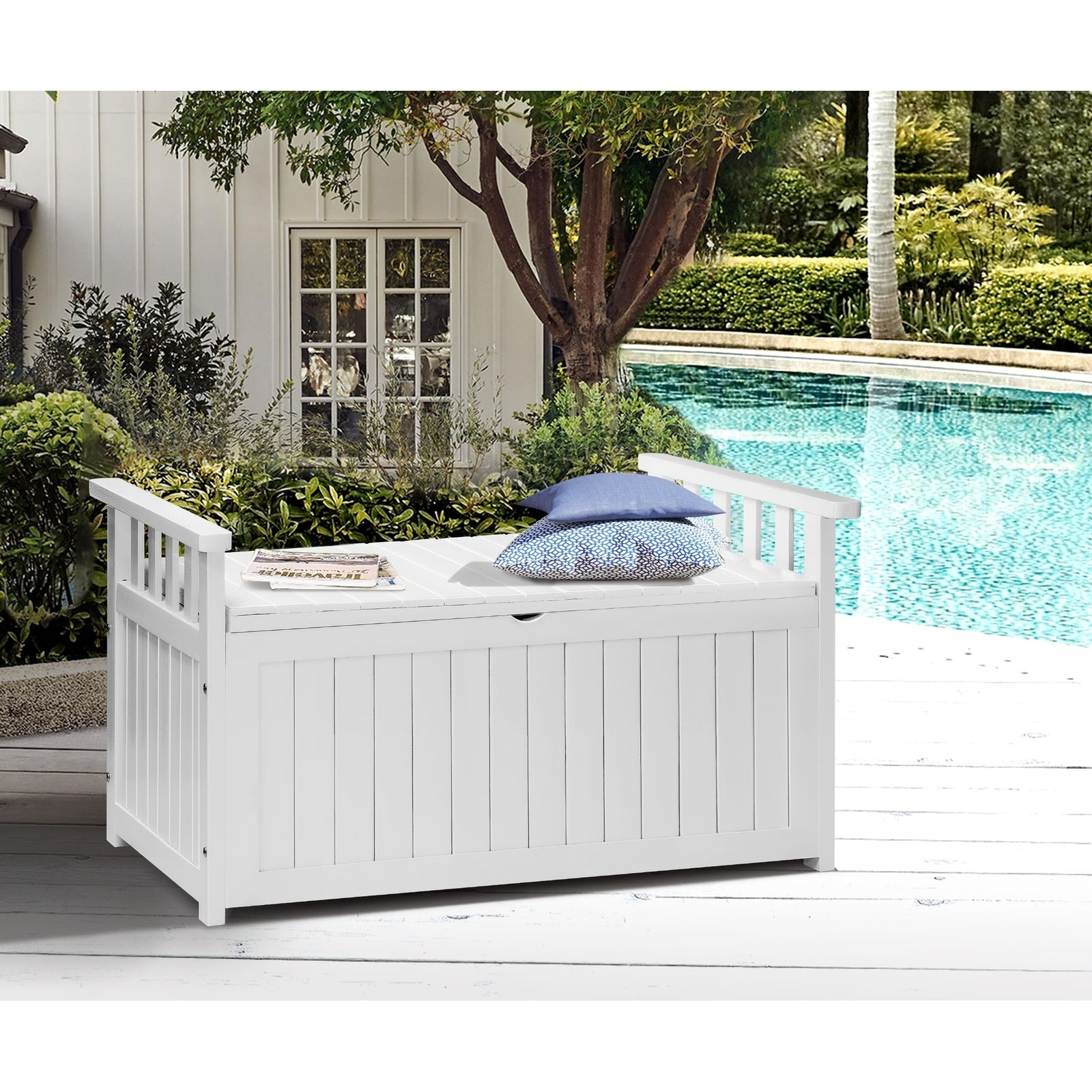 Garden chest bench best sale