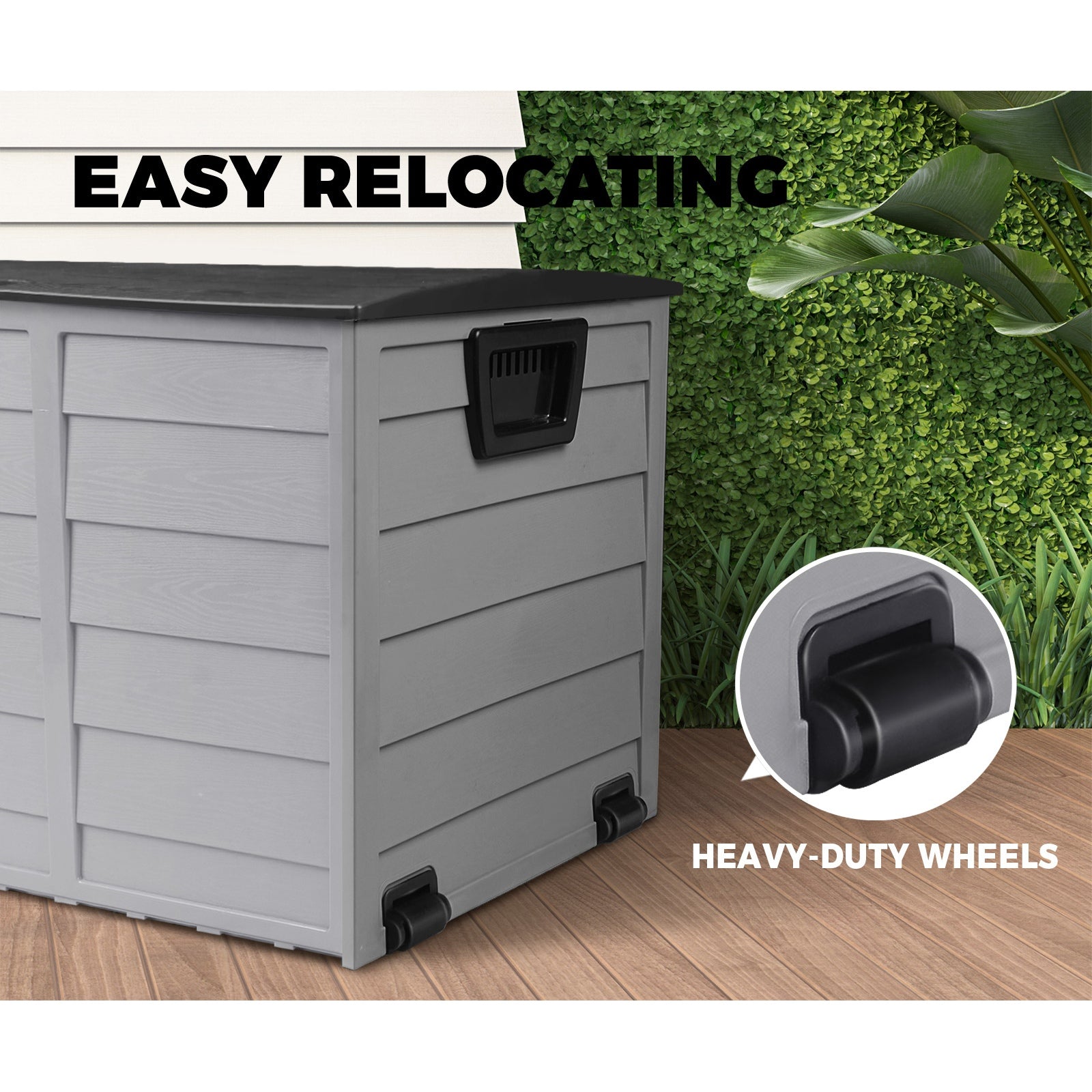 Outdoor Storage Box Container Indoor Garden Toy Tool Sheds Chest 290L