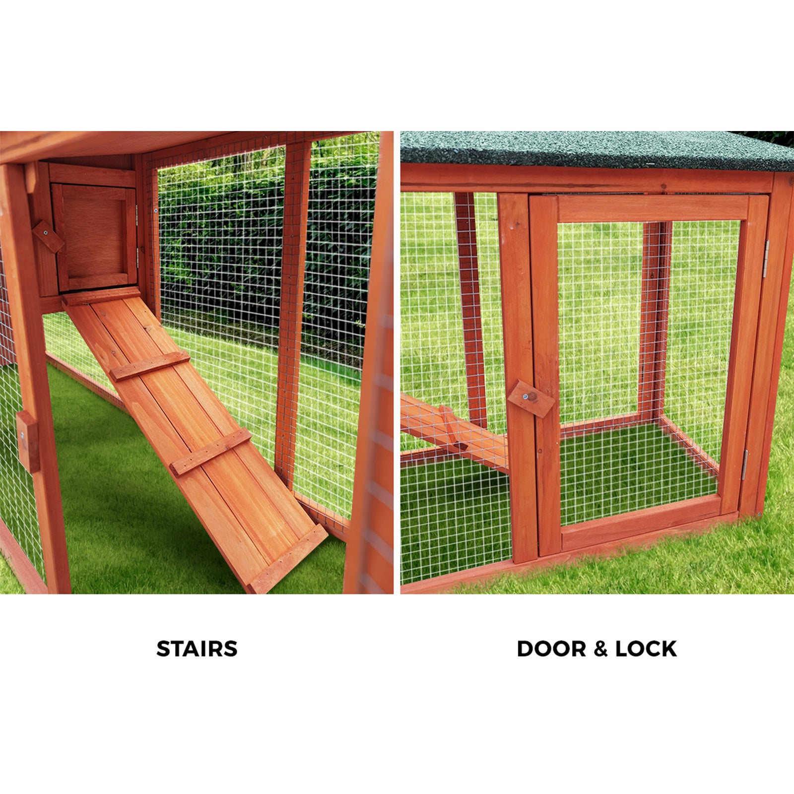 Alopet Rabbit Hutch Chicken Coop Bunny House Run Cage Wooden Outdoor Pet Hutch