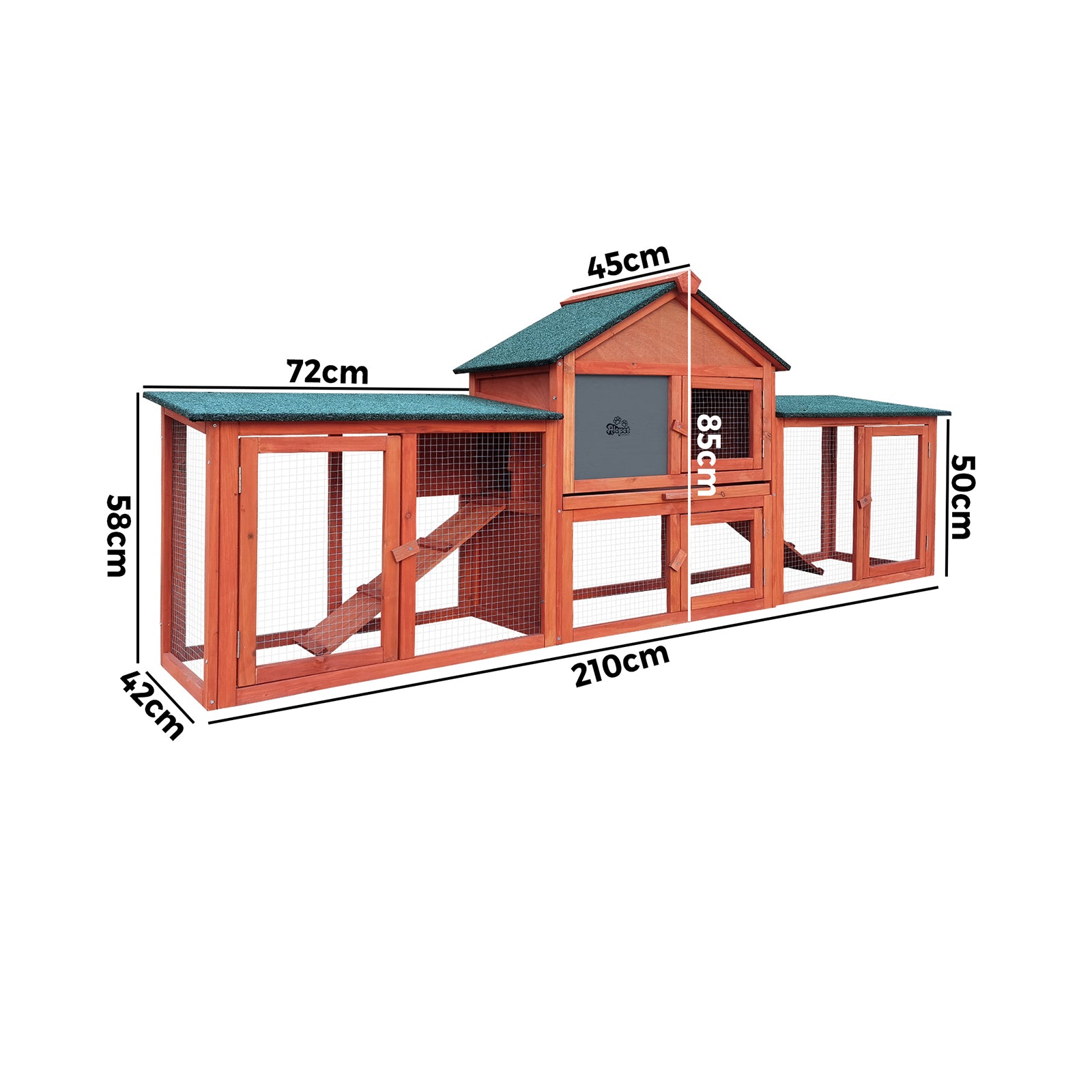 Alopet Rabbit Hutch Chicken Coop Bunny House Run Cage Wooden Outdoor Pet Hutch