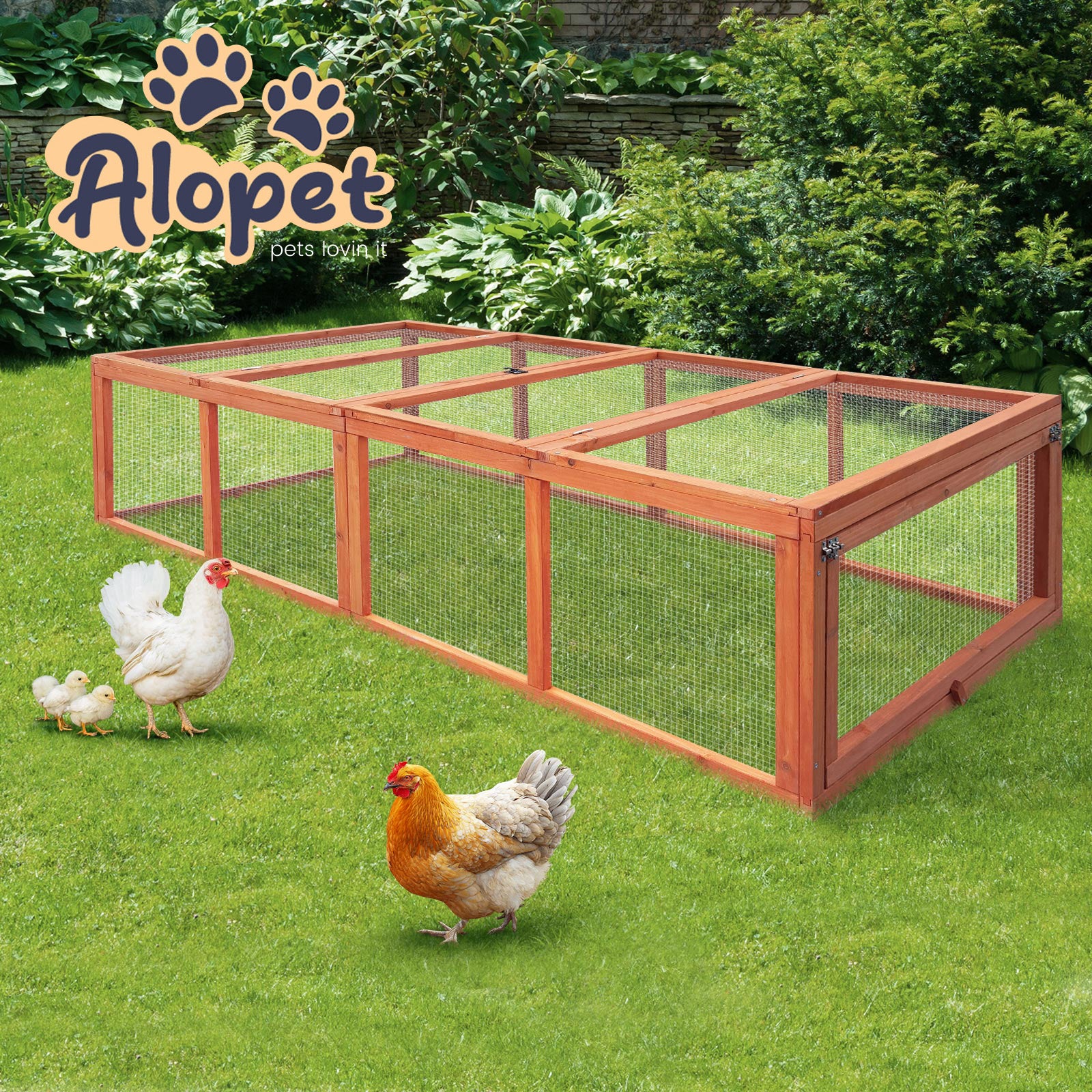 Alopet Chicken Coop Rabbit Hutch Extra Large Wooden Chicken House Run Hen Cage