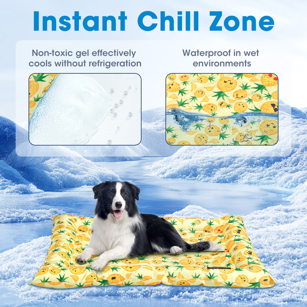 Petzly Pet Cool Gel Mat Dog Cat Bed Non-Toxic Cooling Dog Summer Pad 76x116CM