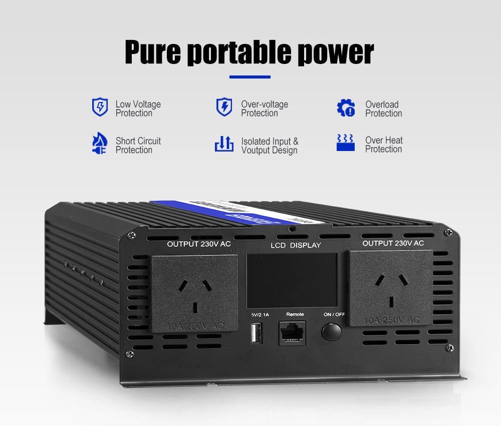 Atem Power 12V to 240V 3000W/6000W Pure Sine Wave Power Inverter