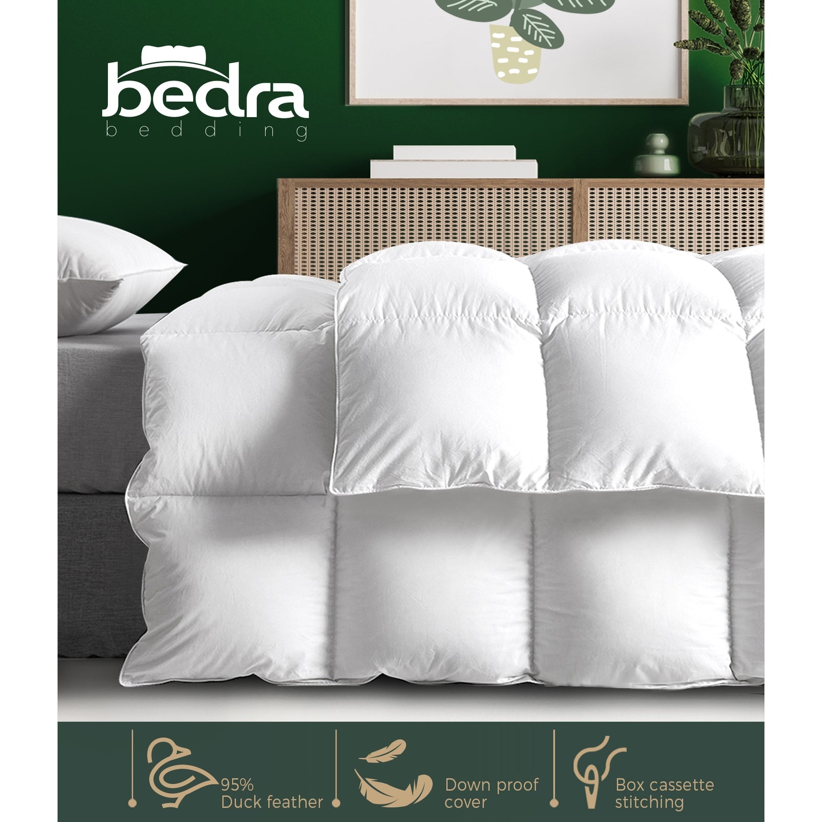 Bedra Duck Down Feather Quilt 500GSM Duvet Doona Blanket Queen All Season