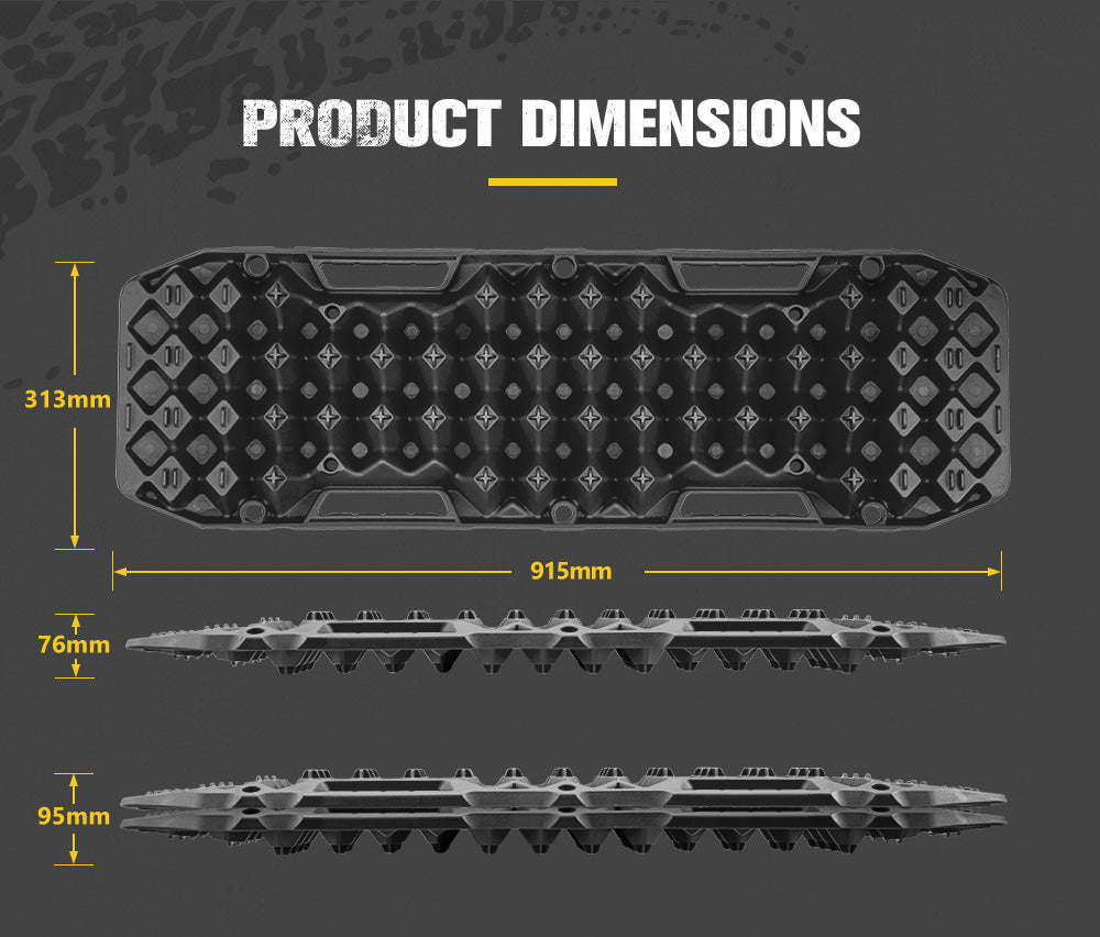 BUNKER INDUST Pair 10T Recovery Tracks Black