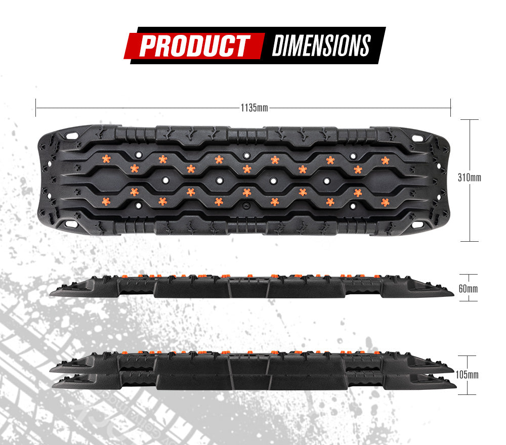 FIERYRED Pair 15T Recovery Tracks Black