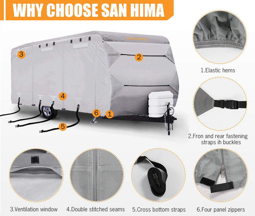 San Hima 16-18ft Caravan Cover Campervan 4 Layer Heavy Duty UV Carry bag Covers