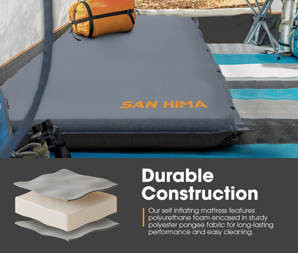 San Hima Self Inflating Mattress 10cm Sleeping Mat Camping Hiking Air Bed Single