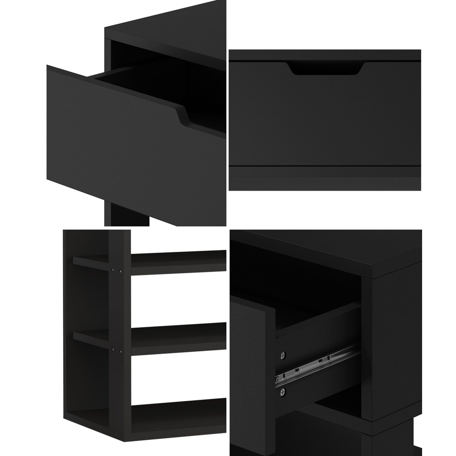 Oikiture Shoes Storage Rack 5-tier Shelves Shoe Storage Cabinet Drawer Black