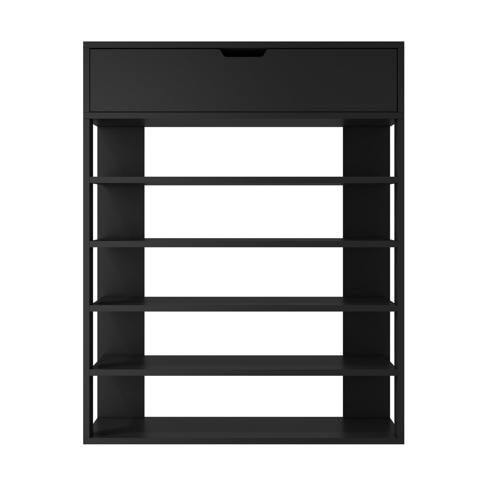 Oikiture Shoes Storage Rack 5-tier Shelves Shoe Storage Cabinet Drawer Black