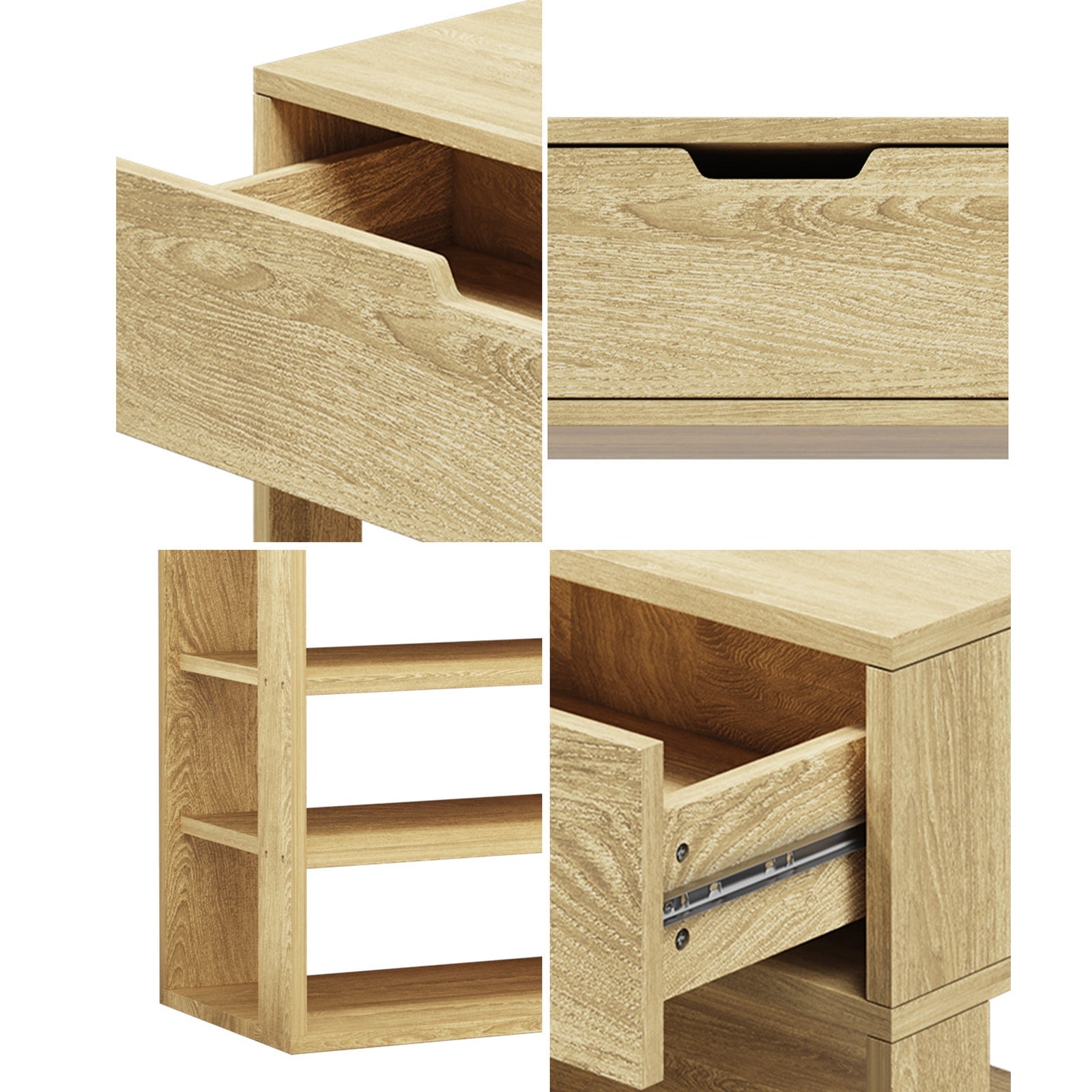 Oikiture Shoes Storage Rack 5-tier Shelves Shoe Storage Cabinet Drawer Natural