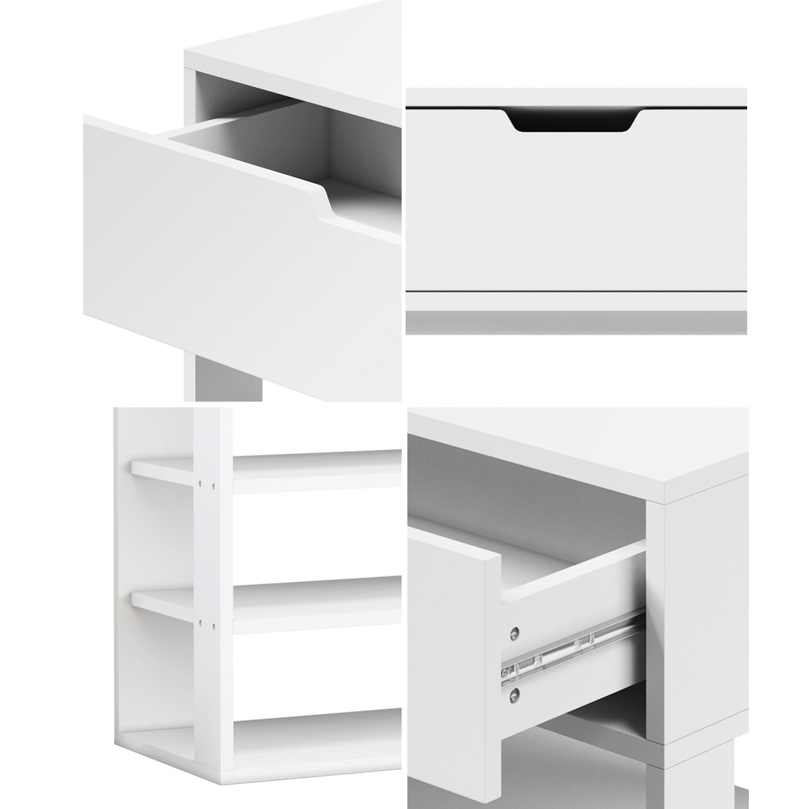 Oikiture Shoes Storage Rack 5-tier Shelves Shoe Storage Cabinet Drawer White