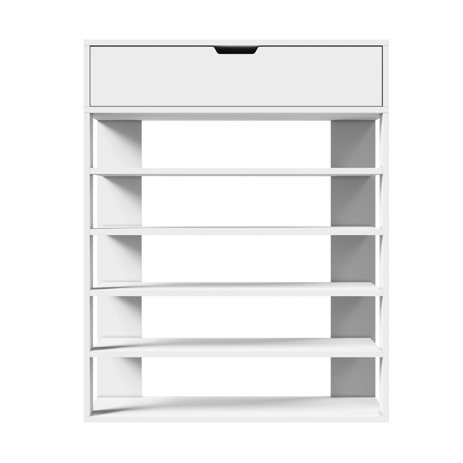 Oikiture Shoes Storage Rack 5-tier Shelves Shoe Storage Cabinet Drawer White